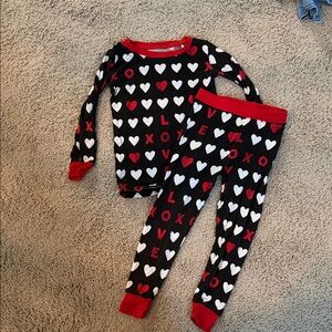 Little Sleepies Black and Red Heart Pajama Set